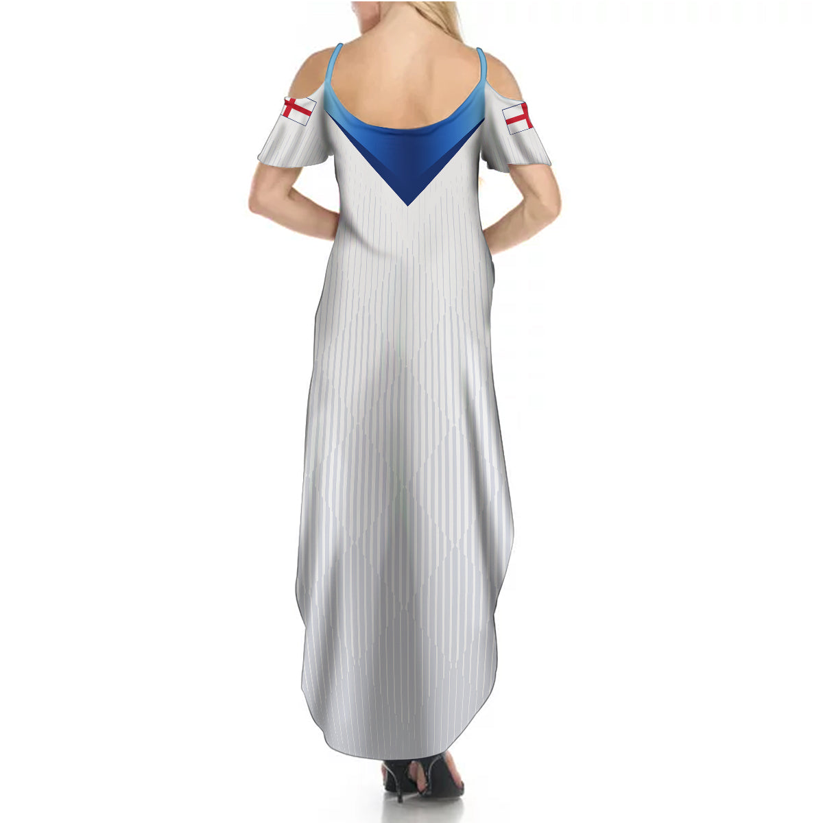 Personalised England Football Summer Maxi Dress The Lionesses Women World Cup 2023 - Wonder Print Shop