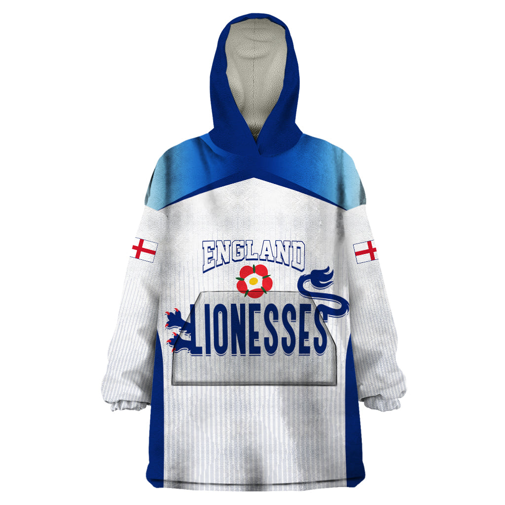 Personalised England Football Wearable Blanket Hoodie The Lionesses Women World Cup 2023 - Wonder Print Shop
