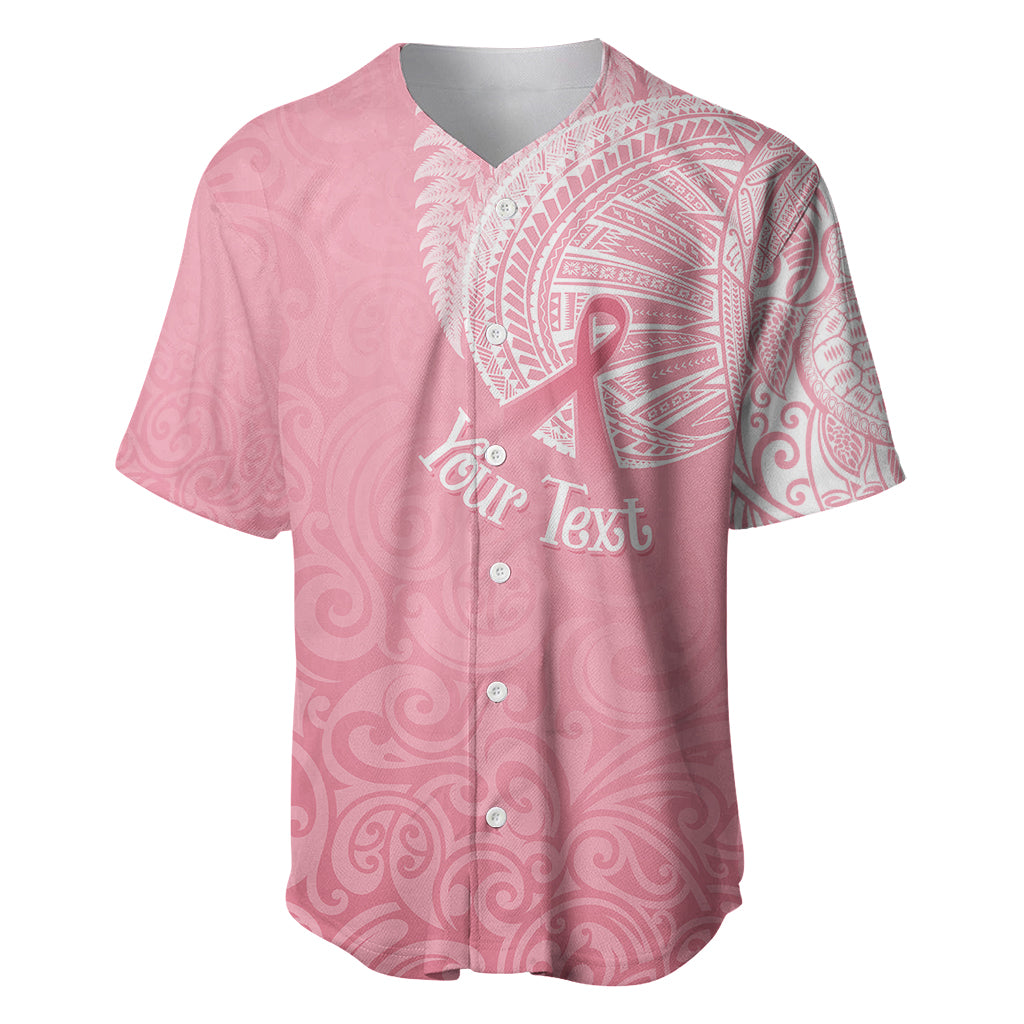 Personalised New Zealand Baseball Jersey Pink Ribbon Tattoo Mix Silver Fern LT7 - Wonder Print Shop