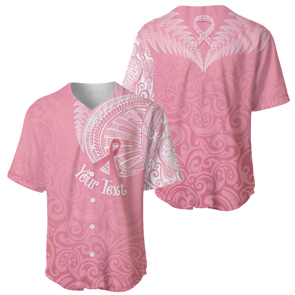 Personalised New Zealand Baseball Jersey Pink Ribbon Tattoo Mix Silver Fern LT7 - Wonder Print Shop