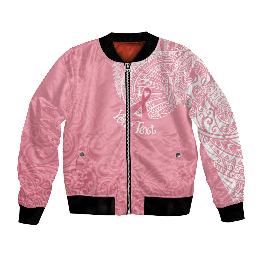 Personalised New Zealand Bomber Jacket Pink Ribbon Tattoo Mix Silver Fern LT7 - Wonder Print Shop