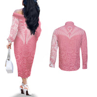 personalised-new-zealand-couples-matching-off-the-shoulder-long-sleeve-dress-and-long-sleeve-button-shirts-pink-ribbon-tattoo-mix-silver-fern