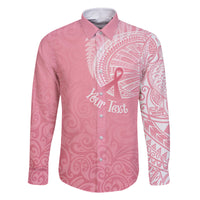 Personalised New Zealand Family Matching Off Shoulder Maxi Dress and Hawaiian Shirt Pink Ribbon Tattoo Mix Silver Fern LT7 - Wonder Print Shop