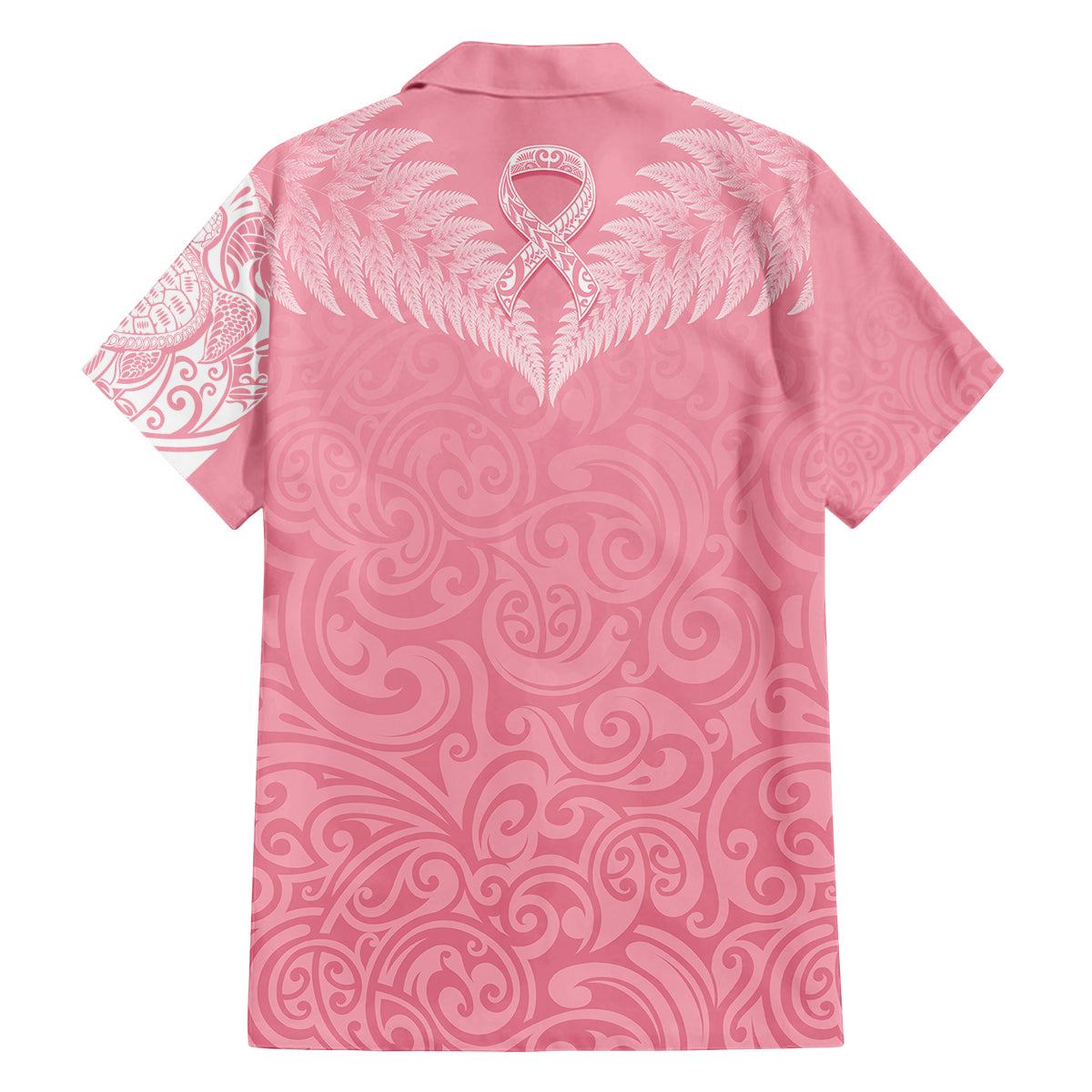 Personalised New Zealand Family Matching Off Shoulder Maxi Dress and Hawaiian Shirt Pink Ribbon Tattoo Mix Silver Fern LT7 - Wonder Print Shop