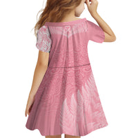 Personalised New Zealand Family Matching Off Shoulder Short Dress and Hawaiian Shirt Pink Ribbon Tattoo Mix Silver Fern LT7 - Wonder Print Shop