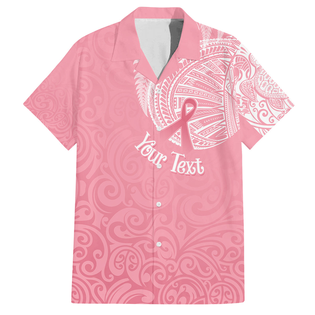 Personalised New Zealand Family Matching Off Shoulder Short Dress and Hawaiian Shirt Pink Ribbon Tattoo Mix Silver Fern LT7 - Wonder Print Shop