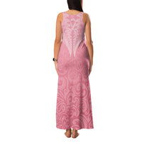 Personalised New Zealand Family Matching Tank Maxi Dress and Hawaiian Shirt Pink Ribbon Tattoo Mix Silver Fern - Wonder Print Shop