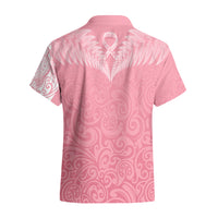 Personalised New Zealand Hawaiian Shirt Pink Ribbon Tattoo Mix Silver Fern - Wonder Print Shop