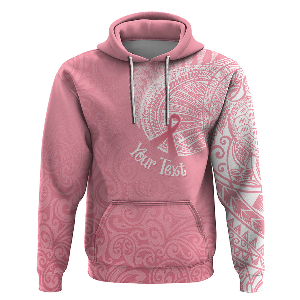 Personalised New Zealand Hoodie Pink Ribbon Tattoo Mix Silver Fern - Wonder Print Shop