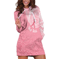 Personalised New Zealand Hoodie Dress Pink Ribbon Tattoo Mix Silver Fern - Wonder Print Shop