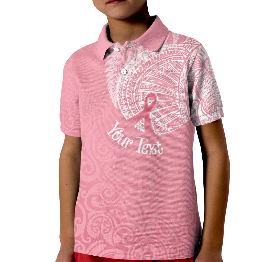 personalised-new-zealand-kid-polo-shirt-pink-ribbon-tattoo-mix-silver-fern