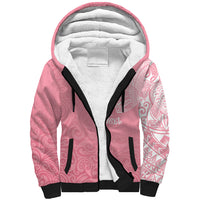Personalised New Zealand Sherpa Hoodie Pink Ribbon Tattoo Mix Silver Fern - Wonder Print Shop
