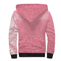 Personalised New Zealand Sherpa Hoodie Pink Ribbon Tattoo Mix Silver Fern - Wonder Print Shop
