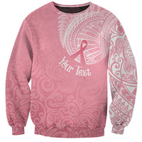 Personalised New Zealand Sweatshirt Pink Ribbon Tattoo Mix Silver Fern - Wonder Print Shop