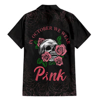 In October We Wear Pink Breast Cancer Awareness Family Matching Mermaid Dress and Hawaiian Shirt Skull and Roses - Black LT7 - Wonder Print Shop