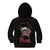 In October We Wear Pink Breast Cancer Awareness Kid Hoodie Skull and Roses - Black - Wonder Print Shop