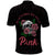 In October We Wear Pink Breast Cancer Awareness Polo Shirt Skull and Roses - Black - Wonder Print Shop