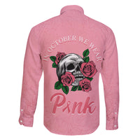 In October We Wear Pink Breast Cancer Awareness Family Matching Summer Maxi Dress and Hawaiian Shirt Skull and Roses - Pink - Wonder Print Shop