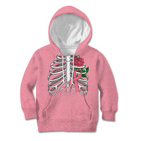 In October We Wear Pink Breast Cancer Awareness Kid Hoodie Skull and Roses - Pink - Wonder Print Shop