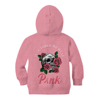 In October We Wear Pink Breast Cancer Awareness Kid Hoodie Skull and Roses - Pink - Wonder Print Shop