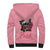 In October We Wear Pink Breast Cancer Awareness Sherpa Hoodie Skull and Roses - Pink - Wonder Print Shop