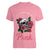 In October We Wear Pink Breast Cancer Awareness Women V Neck T Shirt Skull and Roses - Pink - Wonder Print Shop
