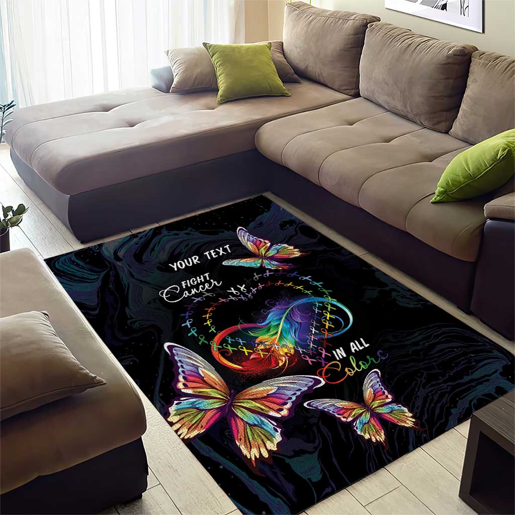 Fight Cancer In All Colors Area Rug Whimsical Butterflies LT7 - Wonder Print Shop