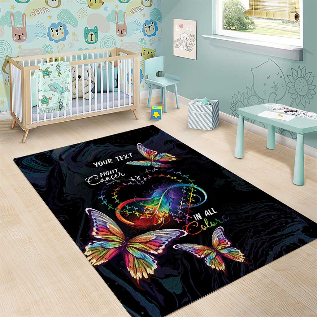 Fight Cancer In All Colors Area Rug Whimsical Butterflies LT7 - Wonder Print Shop