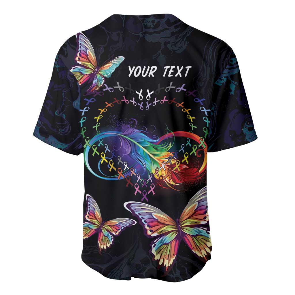 Fight Cancer In All Colors Baseball Jersey Whimsical Butterflies LT7 - Wonder Print Shop