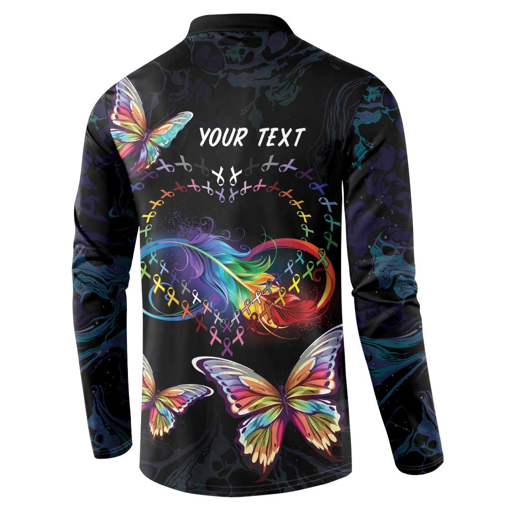 Fight Cancer In All Colors Button Sweatshirt Whimsical Butterflies LT7 - Wonder Print Shop