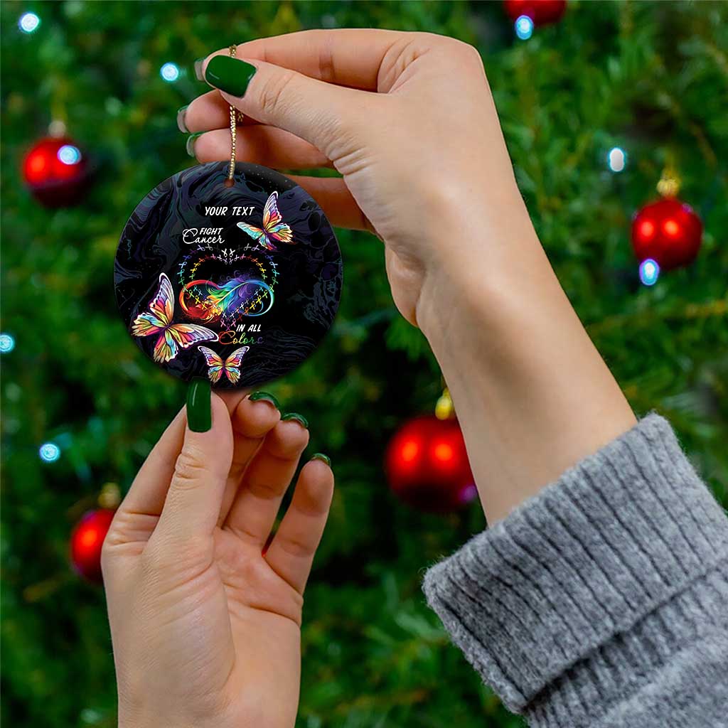 Fight Cancer In All Colors Ceramic Ornament Whimsical Butterflies LT7 - Wonder Print Shop