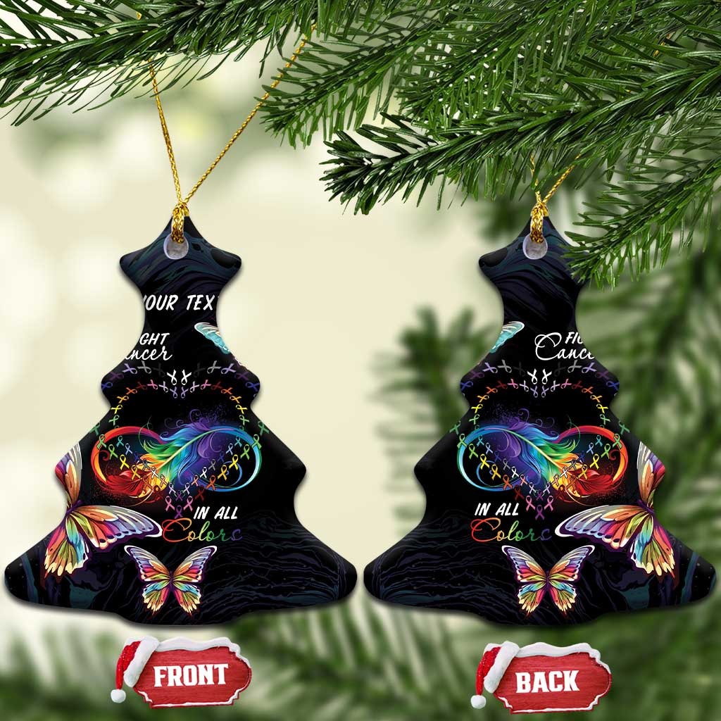 Fight Cancer In All Colors Ceramic Ornament Whimsical Butterflies LT7 - Wonder Print Shop