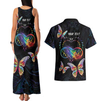 Fight Cancer In All Colors Couples Matching Tank Maxi Dress and Hawaiian Shirt Whimsical Butterflies LT7 - Wonder Print Shop