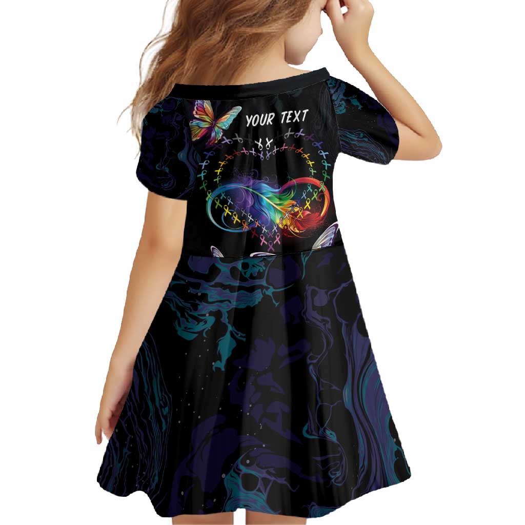 Fight Cancer In All Colors Family Matching Long Sleeve Bodycon Dress and Hawaiian Shirt Whimsical Butterflies LT7 - Wonder Print Shop