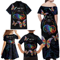 Fight Cancer In All Colors Family Matching Off Shoulder Maxi Dress and Hawaiian Shirt Whimsical Butterflies LT7 - Wonder Print Shop