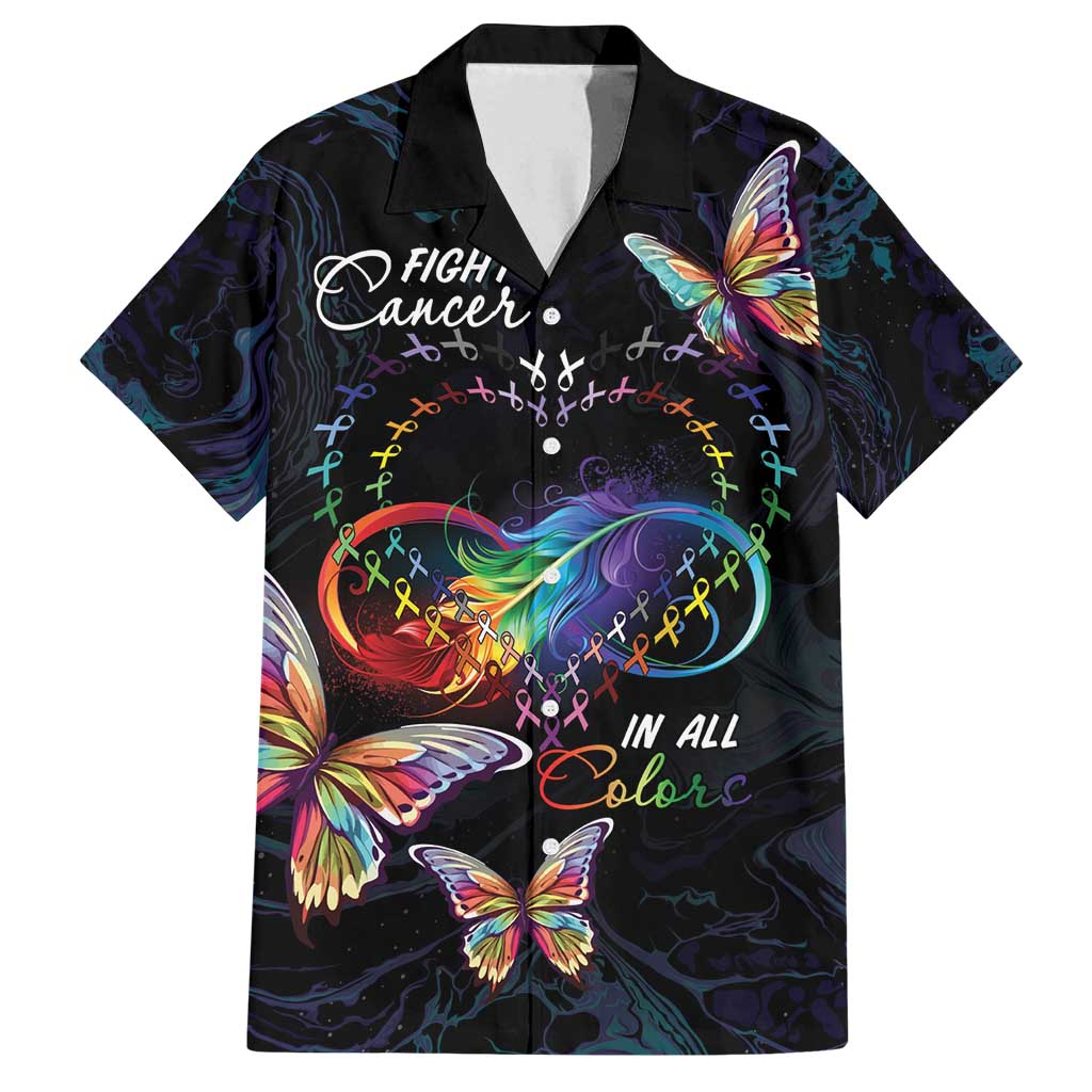 Fight Cancer In All Colors Family Matching Off Shoulder Maxi Dress and Hawaiian Shirt Whimsical Butterflies LT7 - Wonder Print Shop