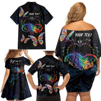 Fight Cancer In All Colors Family Matching Off Shoulder Short Dress and Hawaiian Shirt Whimsical Butterflies LT7 - Wonder Print Shop