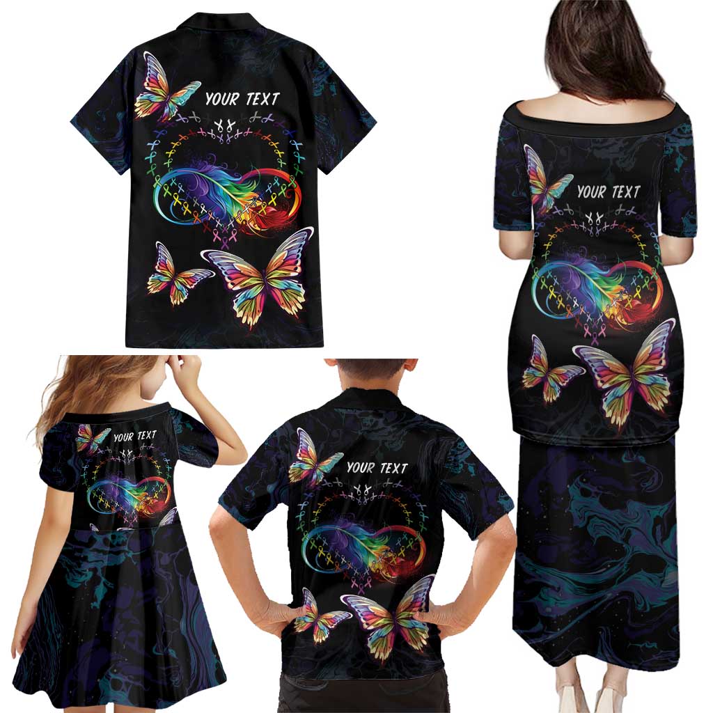 Fight Cancer In All Colors Family Matching Puletasi and Hawaiian Shirt Whimsical Butterflies - Wonder Print Shop