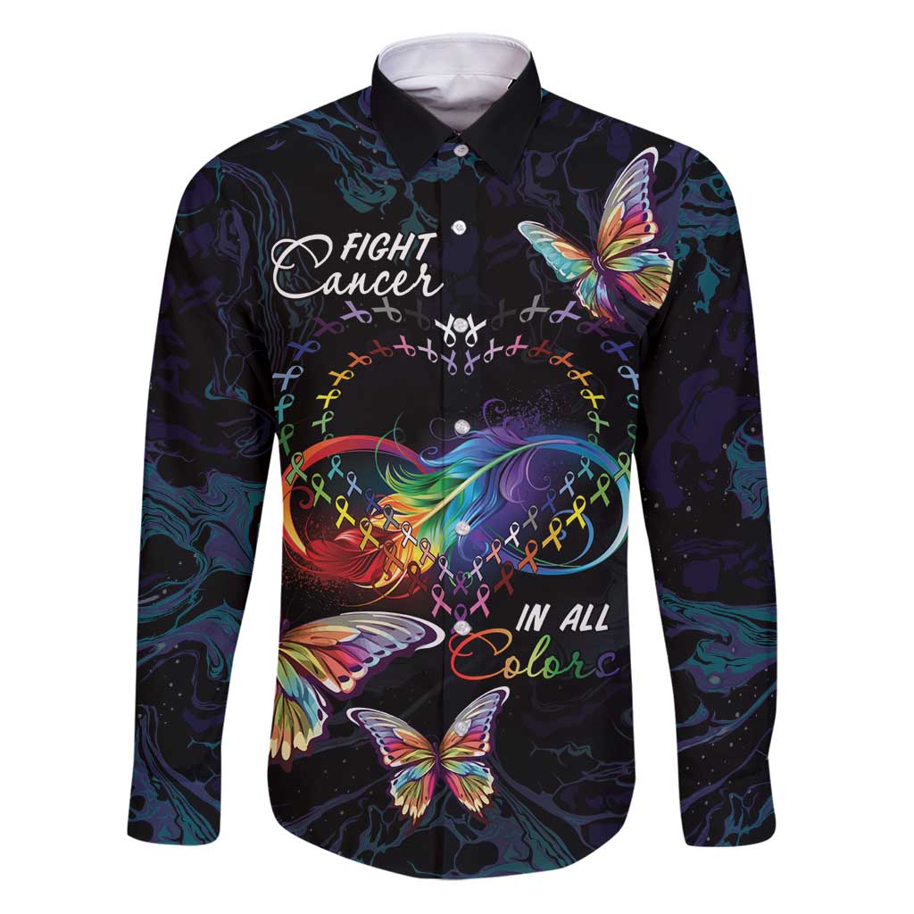 Fight Cancer In All Colors Family Matching Puletasi and Hawaiian Shirt Whimsical Butterflies - Wonder Print Shop