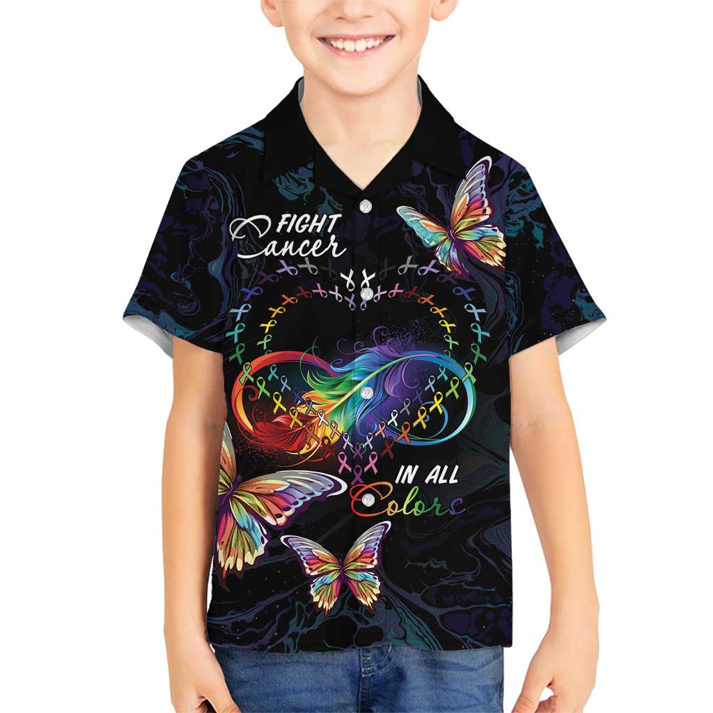 Fight Cancer In All Colors Family Matching Puletasi and Hawaiian Shirt Whimsical Butterflies - Wonder Print Shop