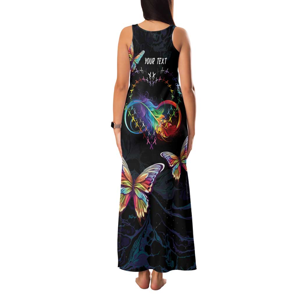 Fight Cancer In All Colors Family Matching Tank Maxi Dress and Hawaiian Shirt Whimsical Butterflies - Wonder Print Shop