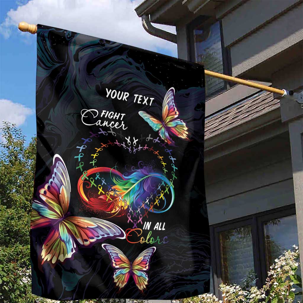 Fight Cancer In All Colors Garden Flag Whimsical Butterflies - Wonder Print Shop