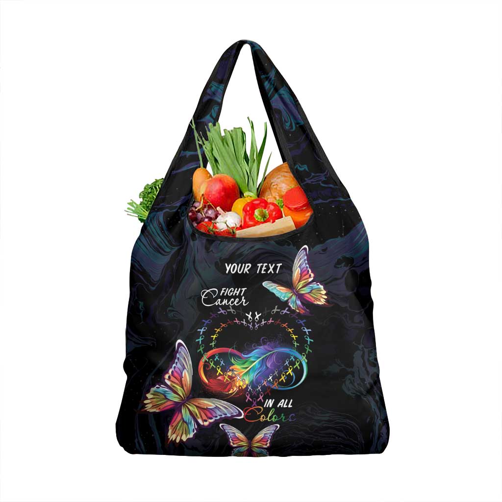 Fight Cancer In All Colors Grocery Bag Whimsical Butterflies