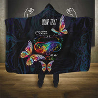 Fight Cancer In All Colors Hooded Blanket Whimsical Butterflies