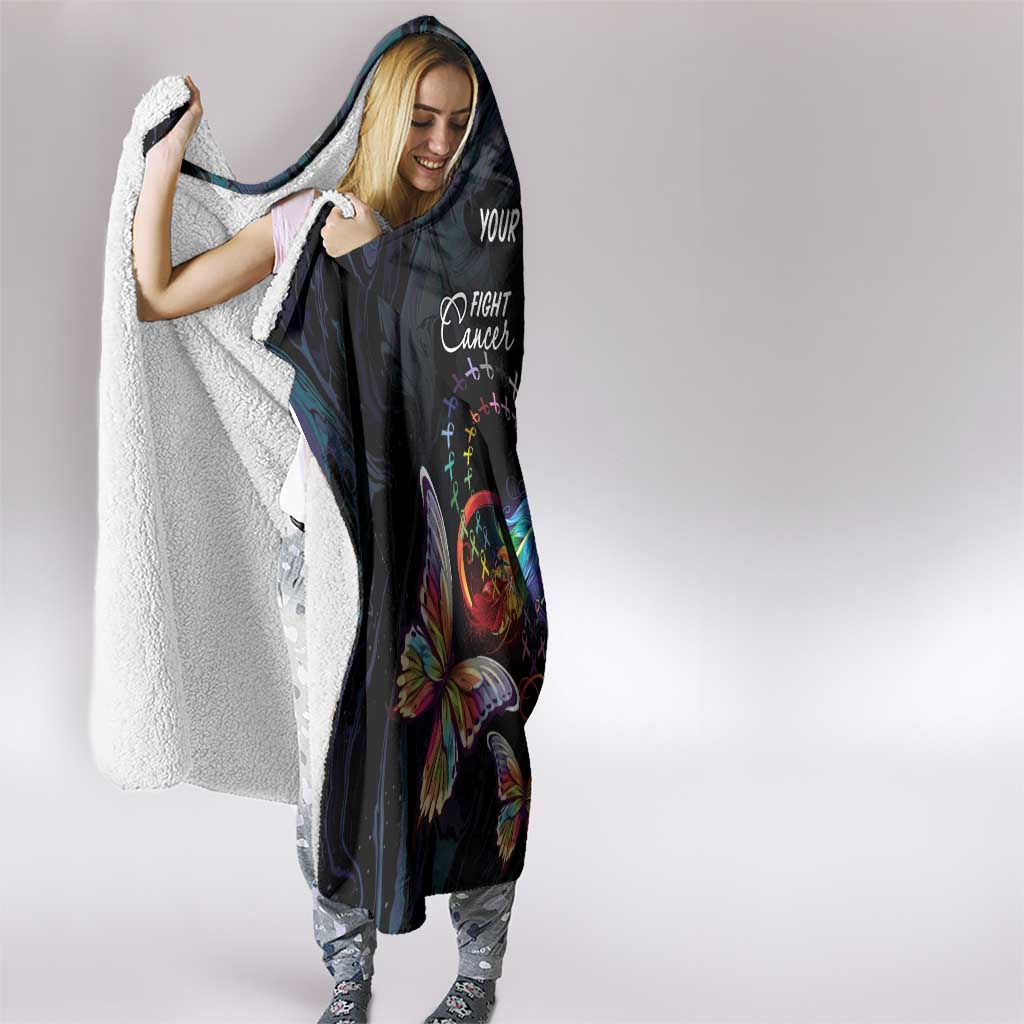 Fight Cancer In All Colors Hooded Blanket Whimsical Butterflies