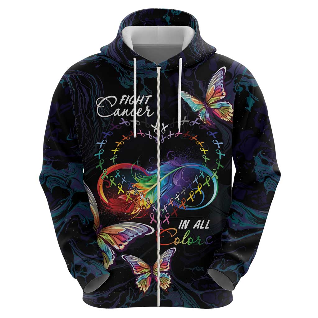 Fight Cancer In All Colors Hoodie Whimsical Butterflies - Wonder Print Shop