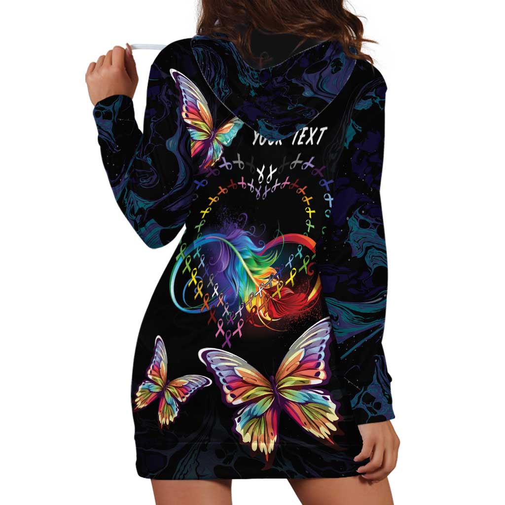 Fight Cancer In All Colors Hoodie Dress Whimsical Butterflies - Wonder Print Shop