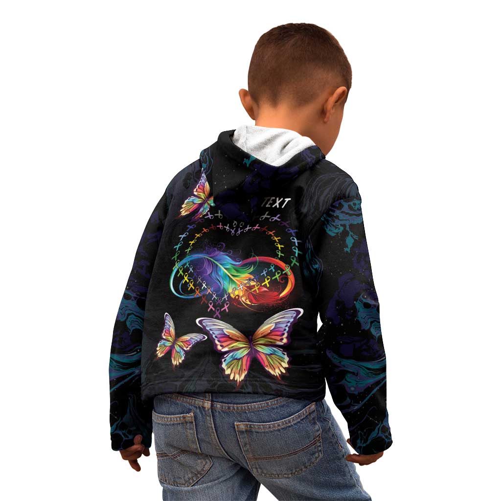 Fight Cancer In All Colors Kid Hoodie Whimsical Butterflies - Wonder Print Shop