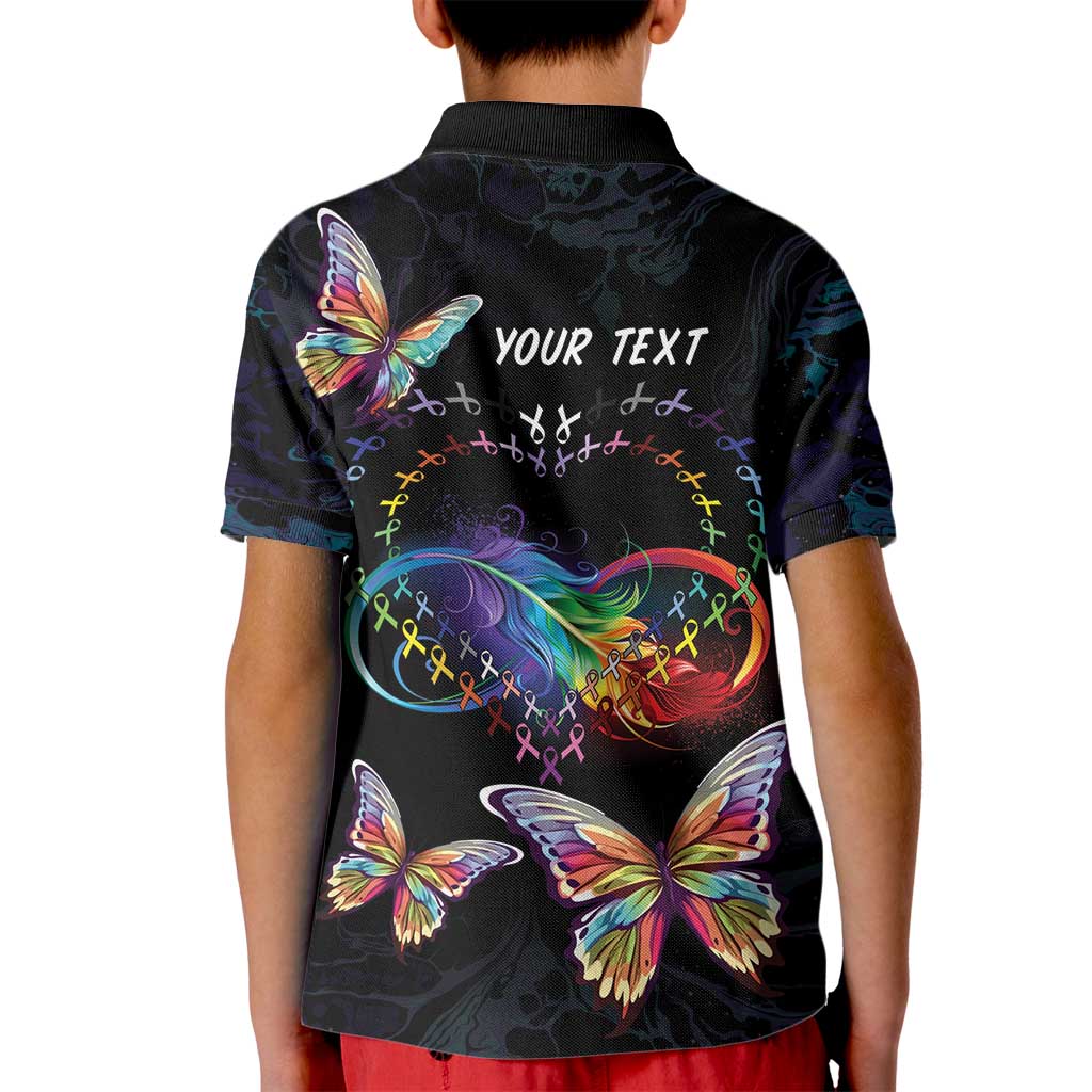 Fight Cancer In All Colors Kid Polo Shirt Whimsical Butterflies - Wonder Print Shop