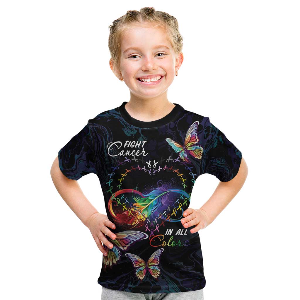 Fight Cancer In All Colors Kid T Shirt Whimsical Butterflies - Wonder Print Shop